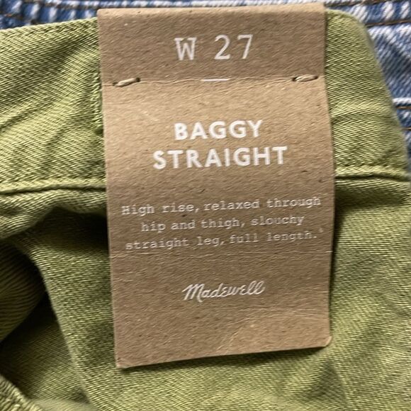 Madewell NWT Baggy Straight Jeans: Garment-Dyed Edition Size 27 High Rise - Picture 7 of 10
